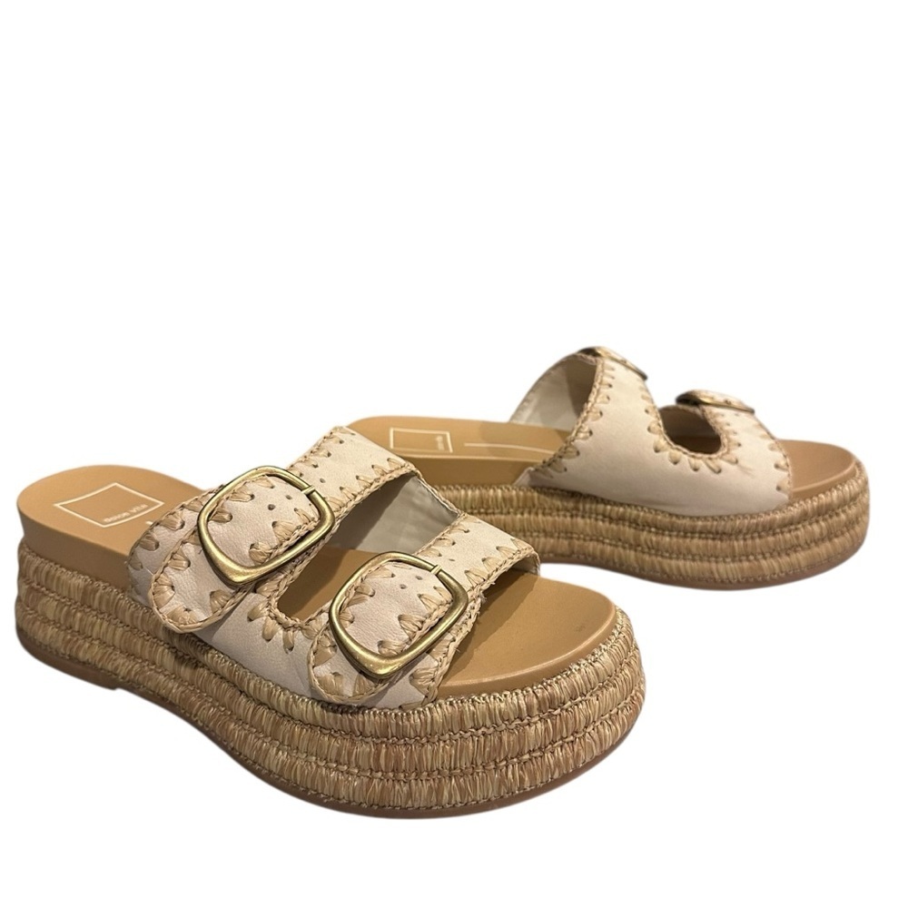 Dolce Vita Wanika Sandals Sand Nubuck Double Buckle Size 7.5
